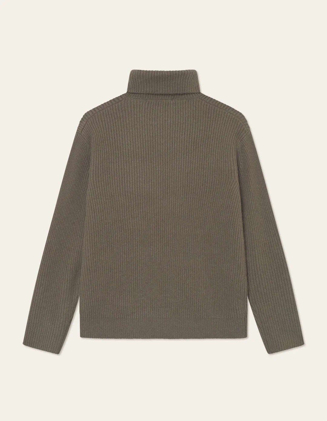 Eddie Wool Rib Rollneck Knit Teak Brown