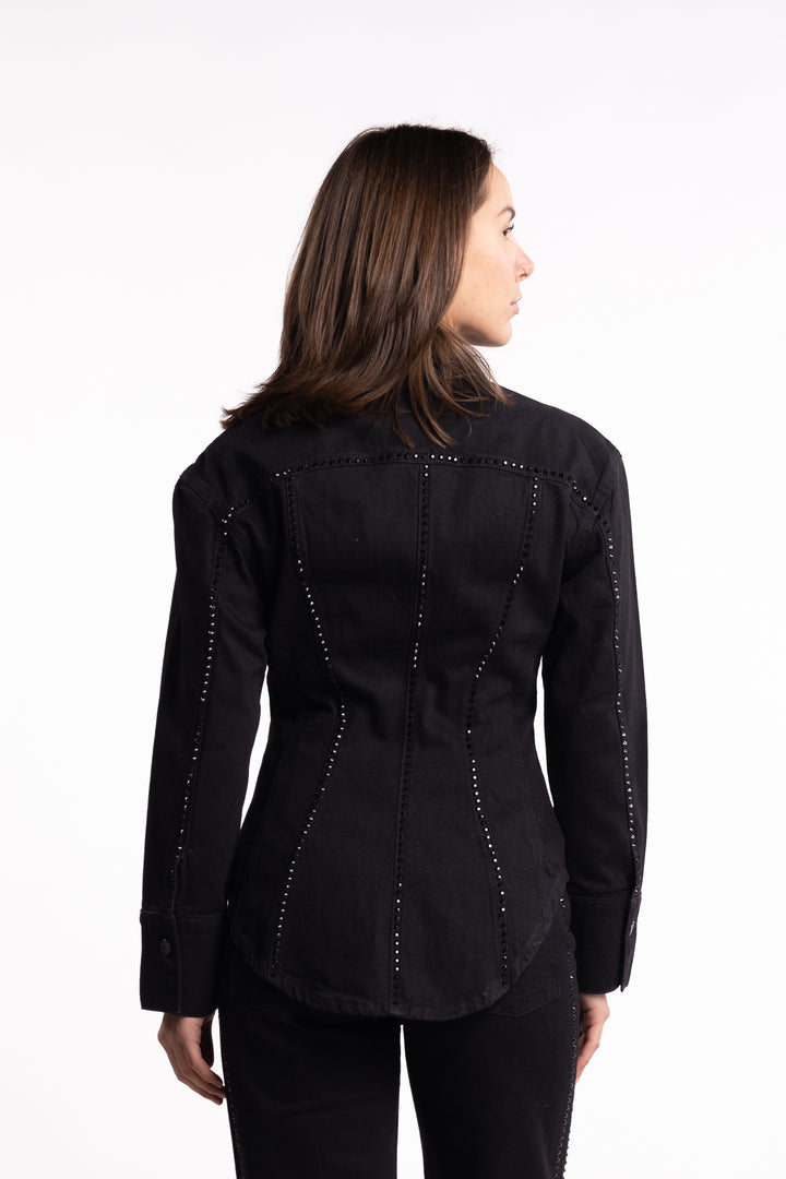 Eloise Embellished Shirt - Black
