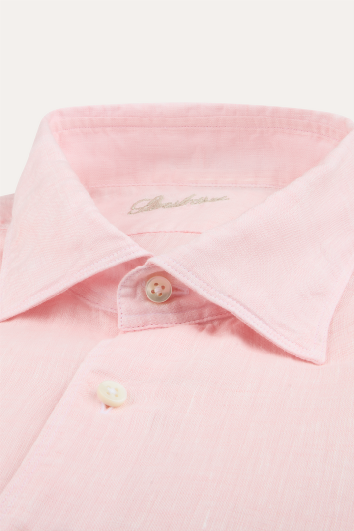 Slimline Linen Shirt Light Pink