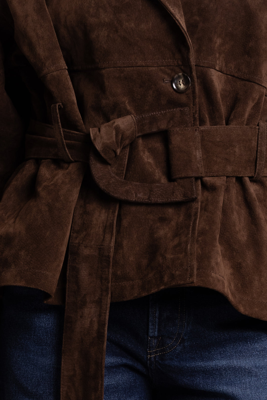 York Cropped Trench- Dark brown