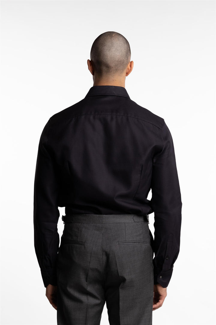 Slimline Texturized Twill Shirt Black