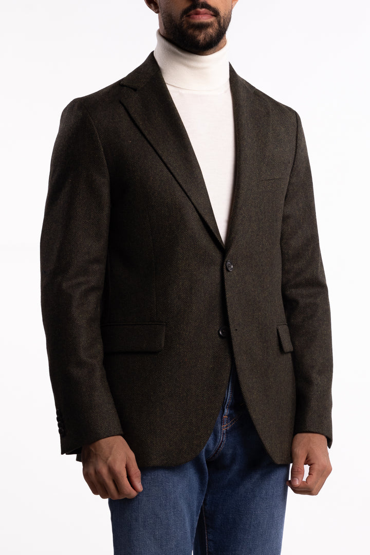 Fogerty Regular Fit Tweed Blazer Moon Green