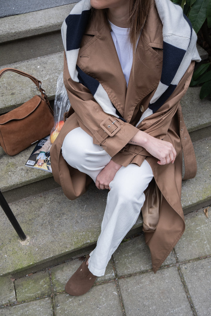Cotton Trench Coat Taupe Beige