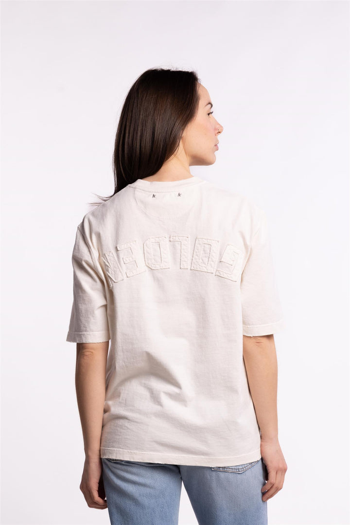 Relaxed Fit T-Shirt Logo Patch- Heritage White