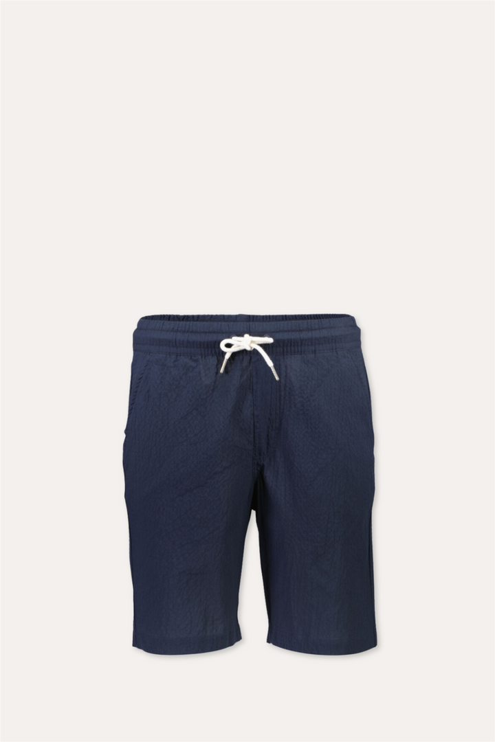 Seersucker Shorts Elasticated Navy