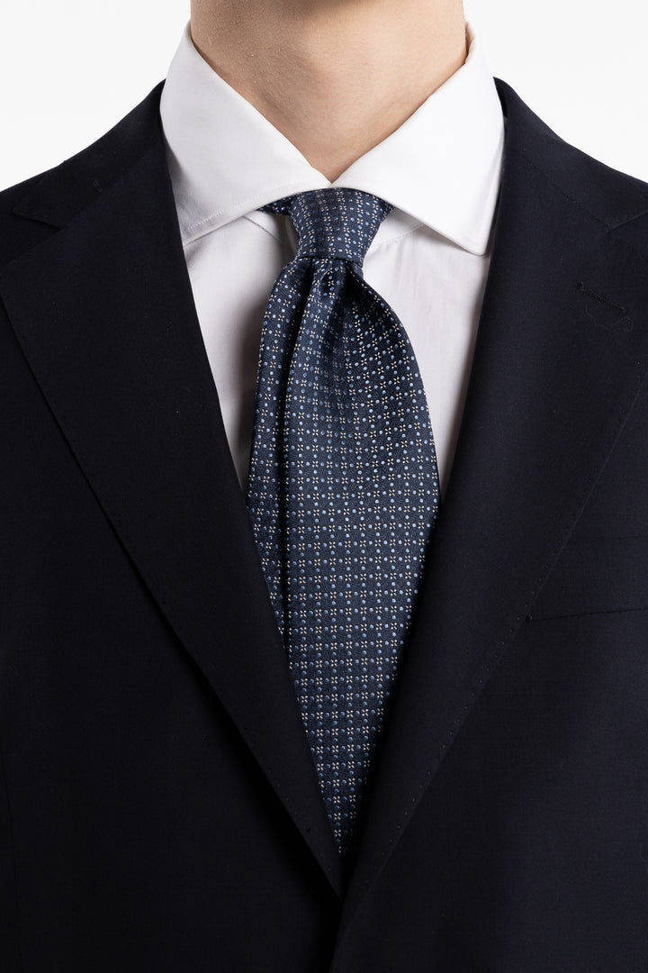 Silk Woven Tie Navy