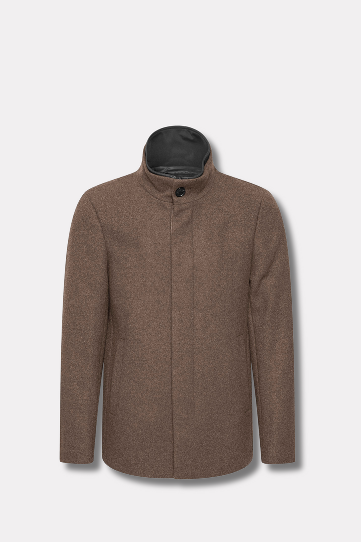 Maharvey Short Wool Coat Walnut