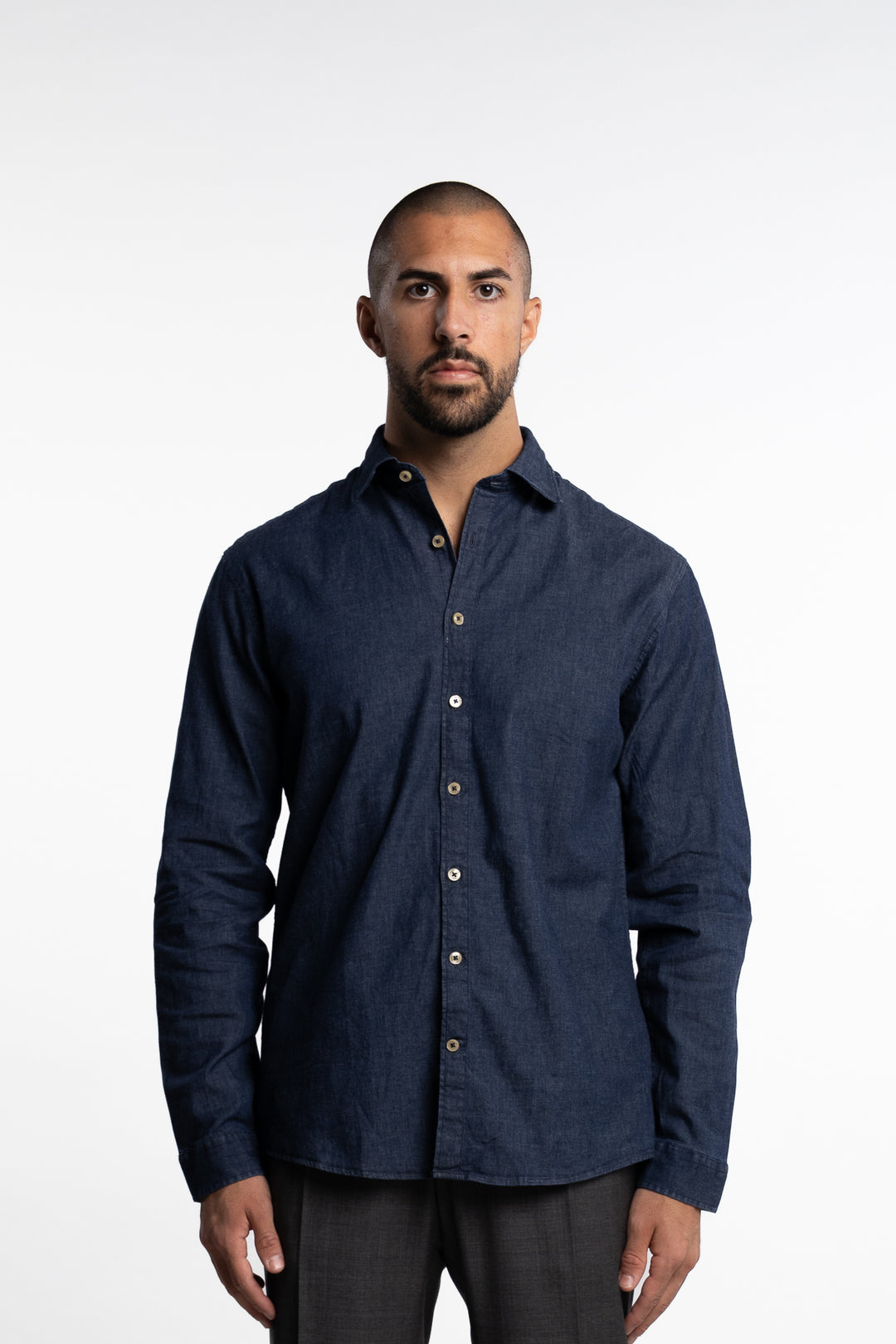 Soft Indigo Stretch Shirt Dark Blue