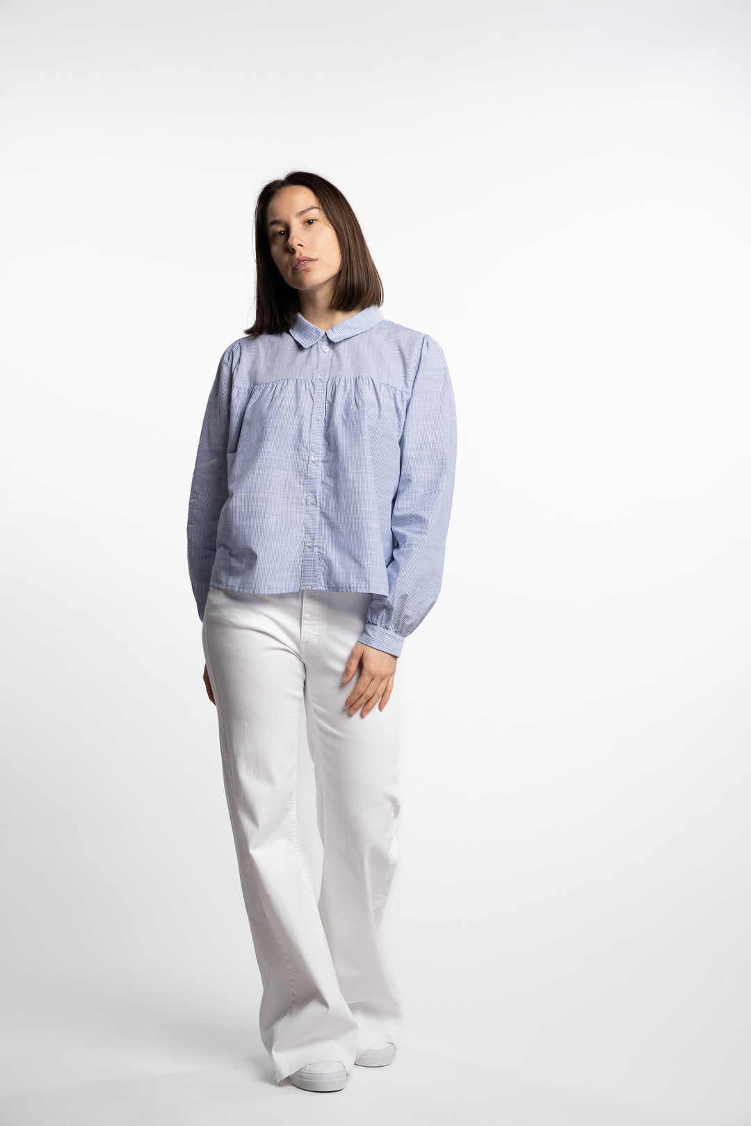 Mai Blouse- Blue Stripe