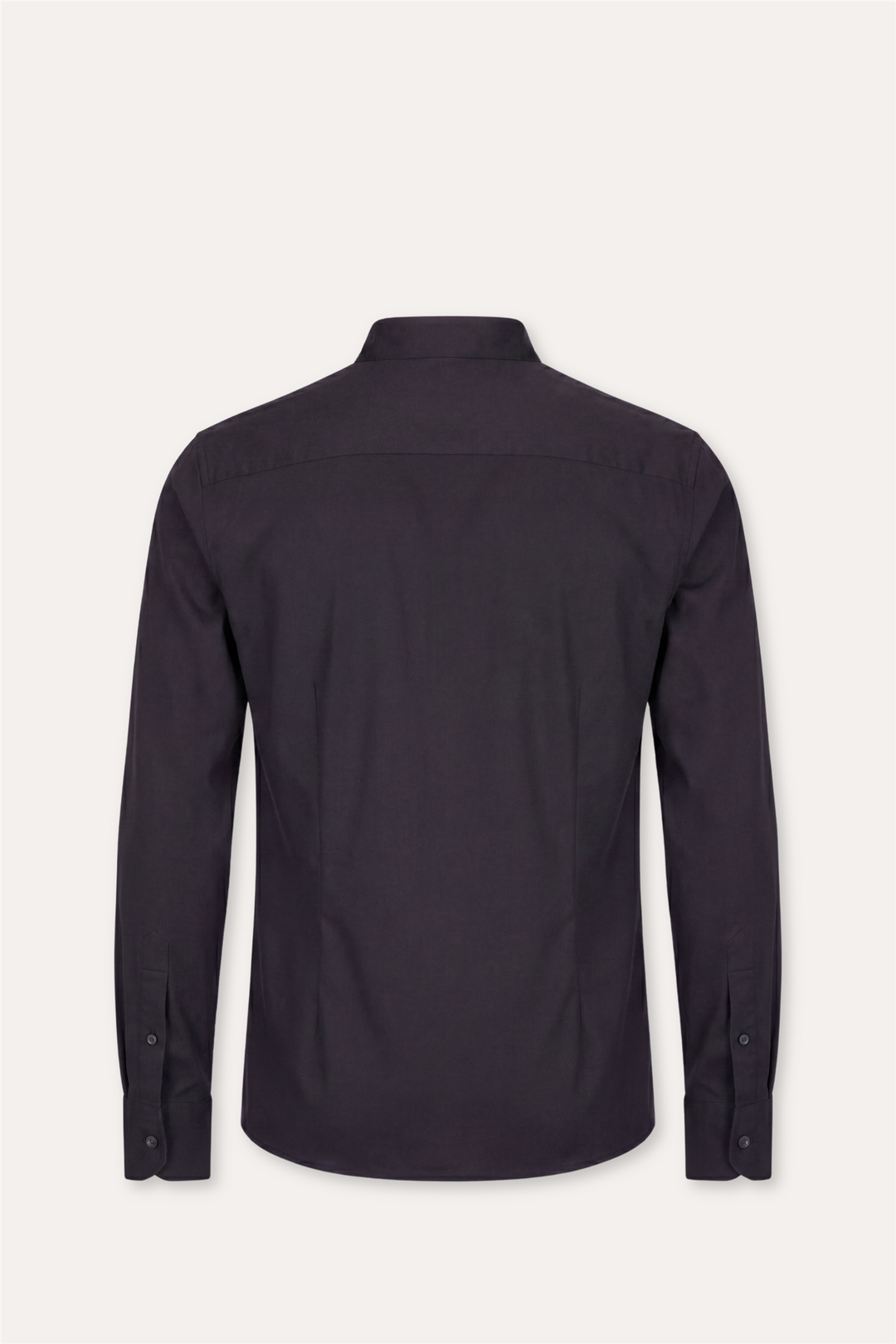 No Collar Cotton Shirt Black