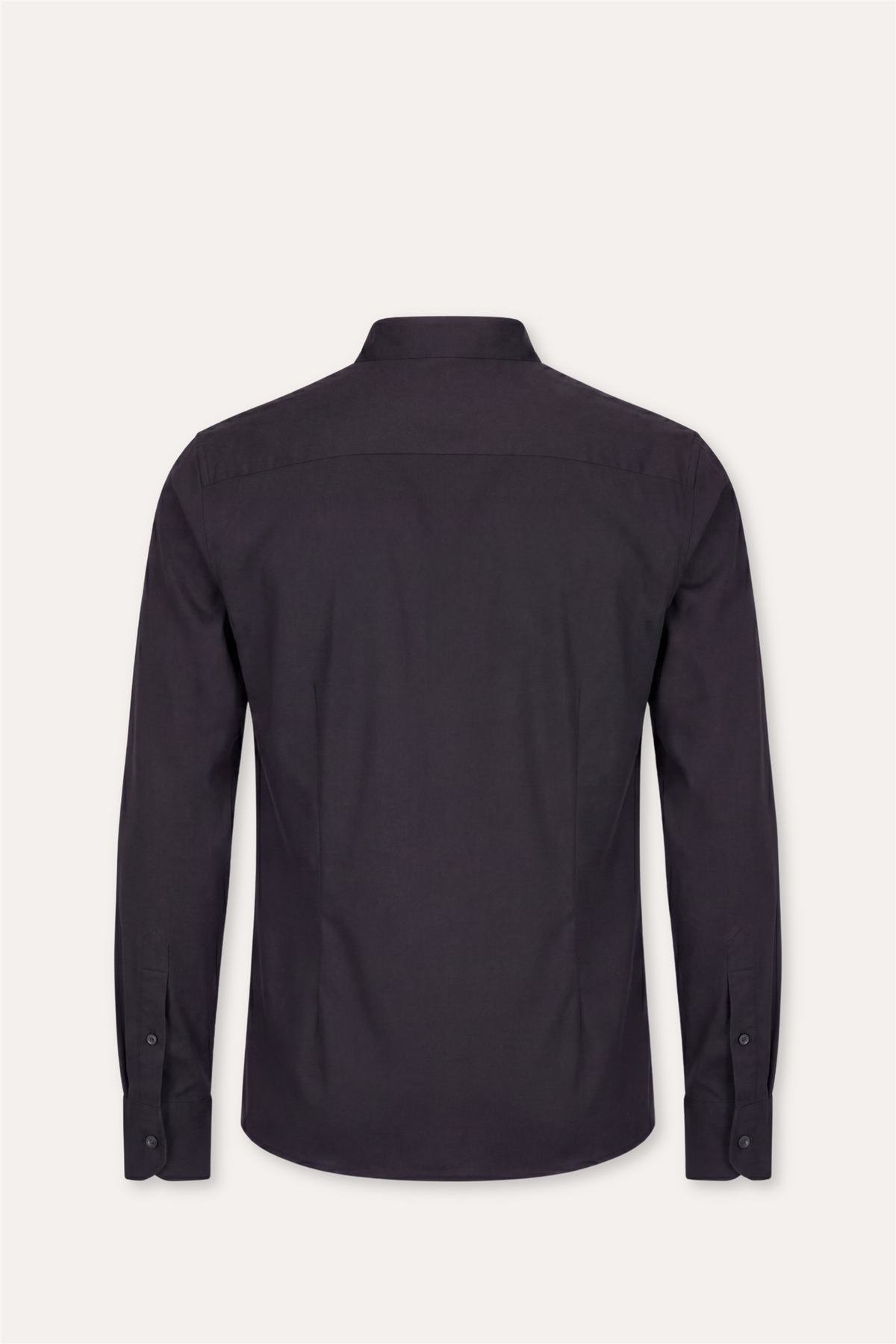No Collar Cotton Shirt Black