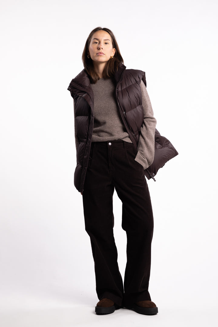 Lenox Down Vest - Dark Brown