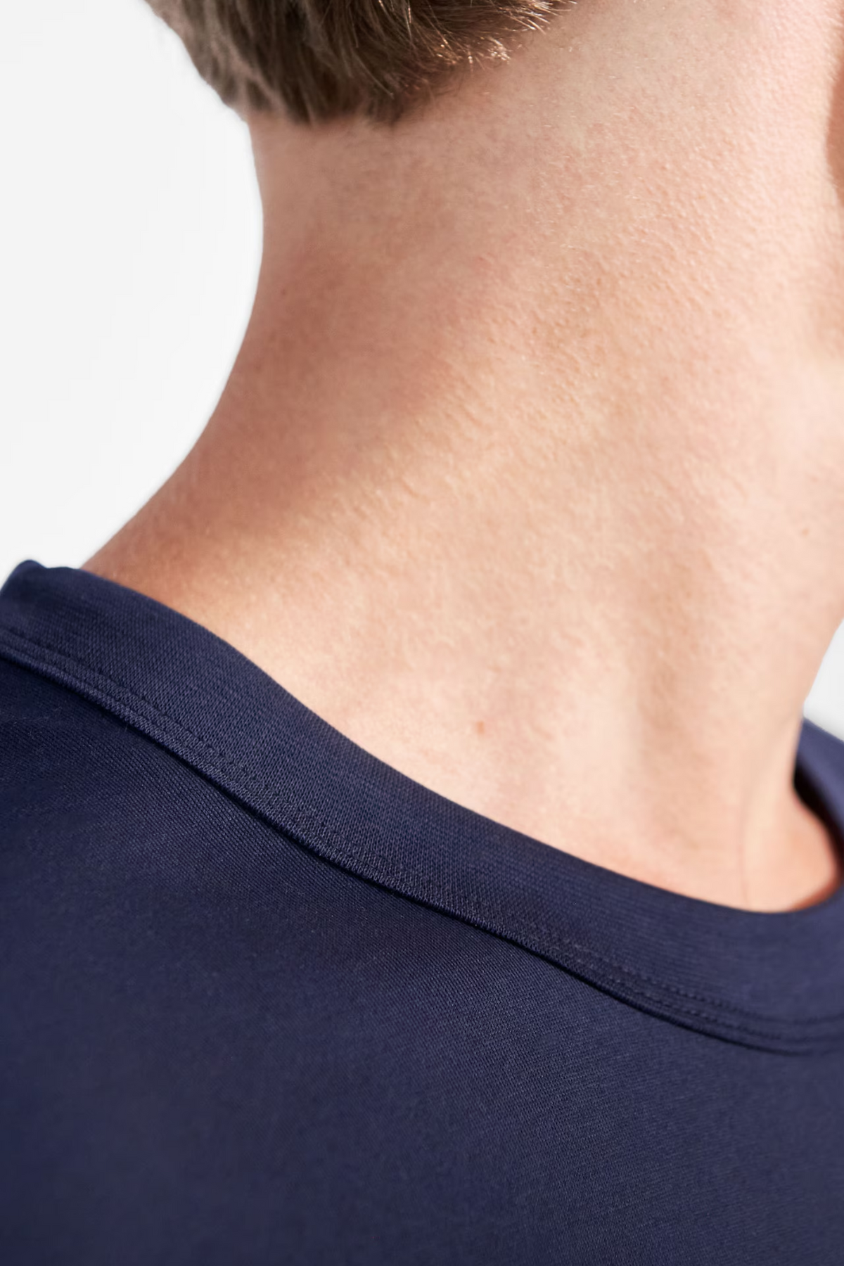 Pima Cotton Crew Neck T-Shirt Navy Blue