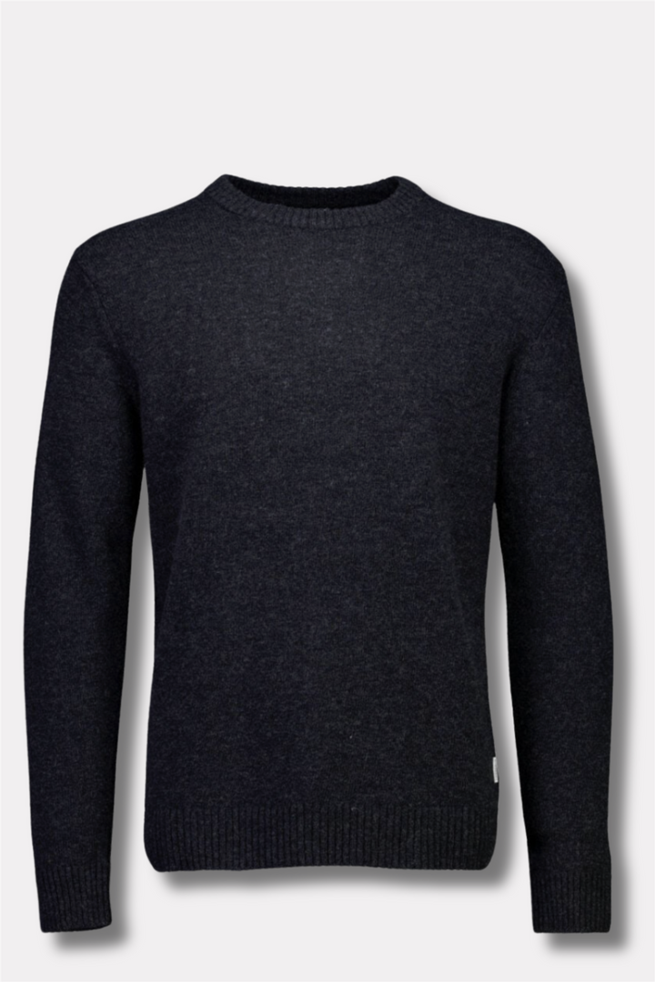 Lambswool O-Neck Knit Charcoal