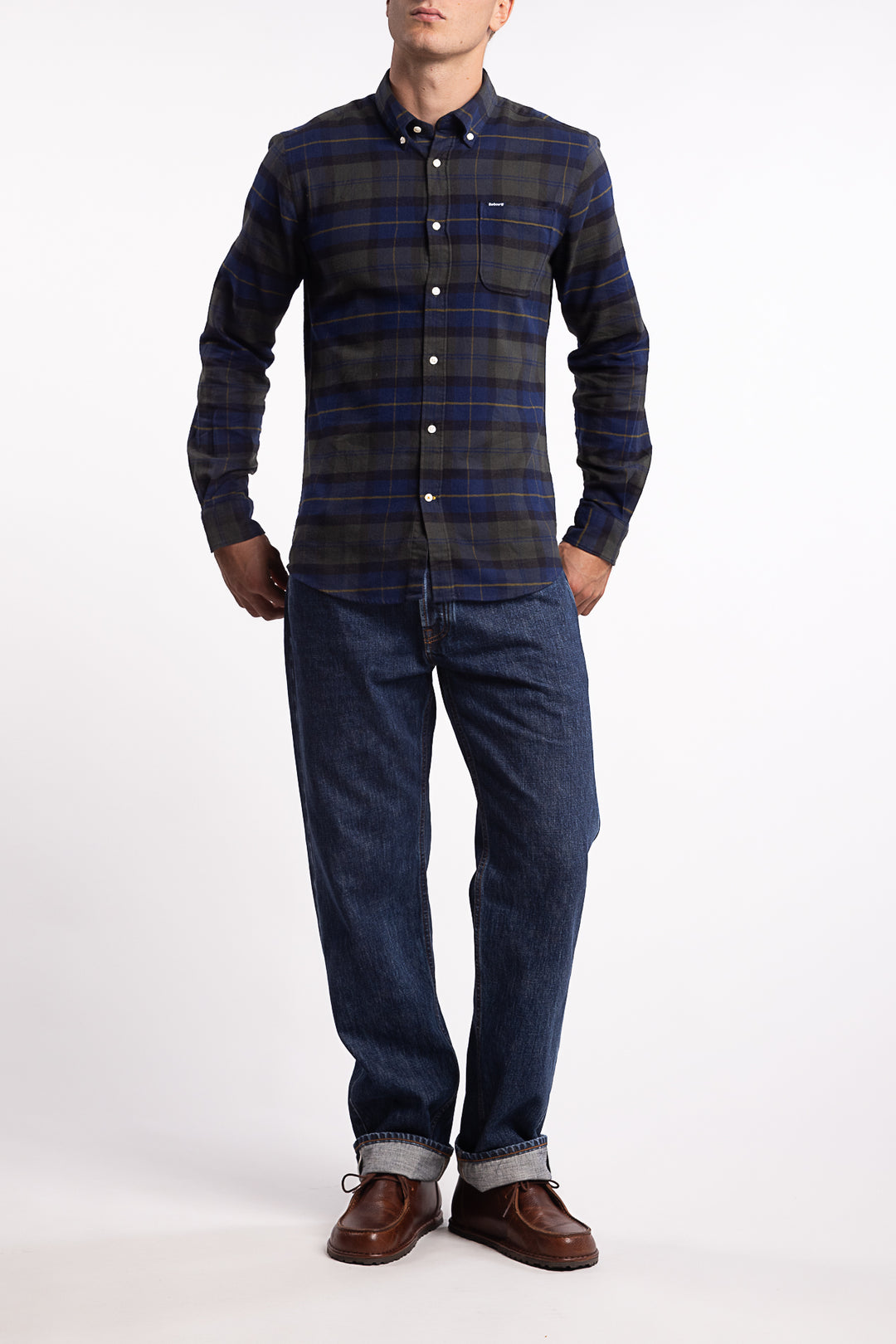 Kyeloch Tailored Long-Sleeved Shirt Olive Night