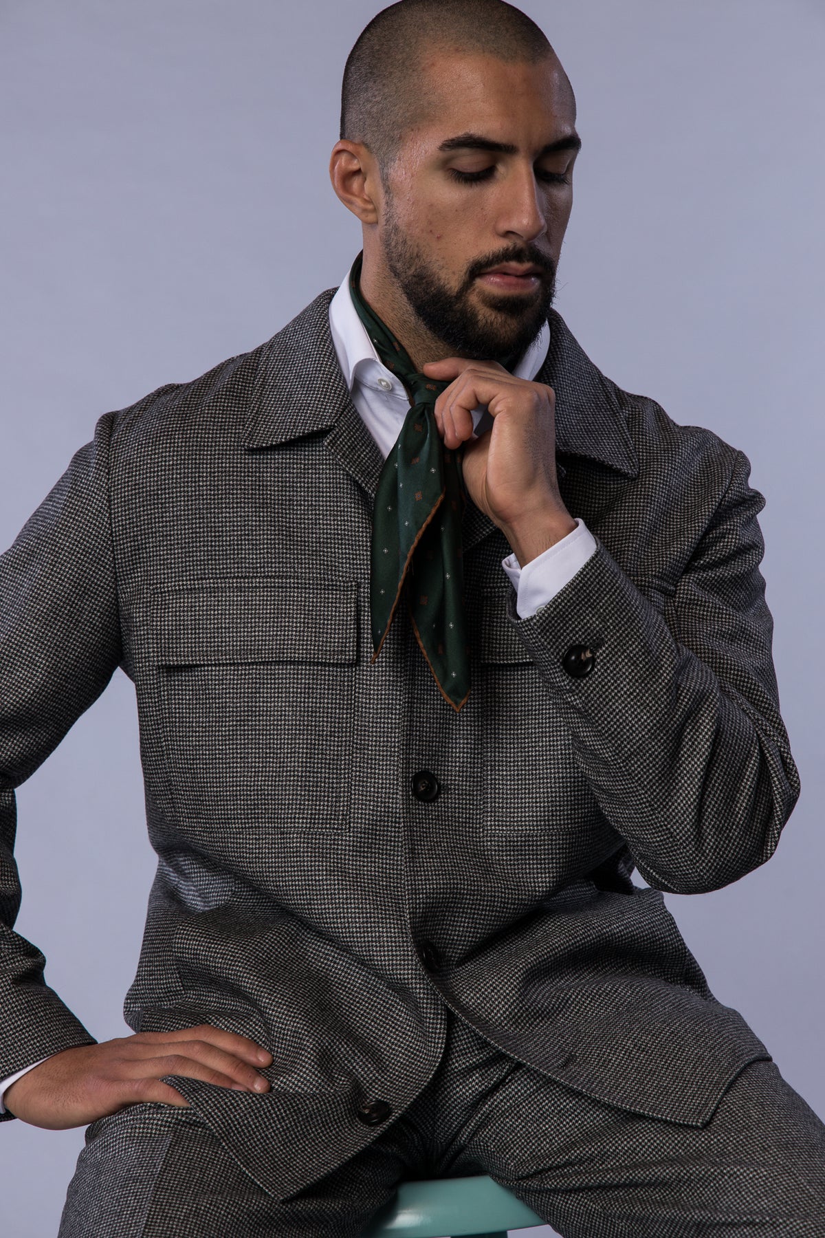 Silk Bandana Green/Brown