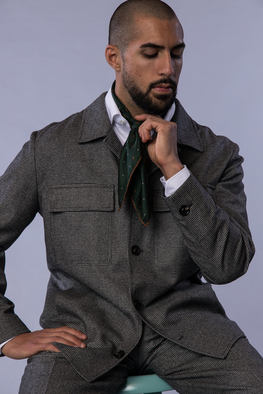 Silk Bandana Green/Brown