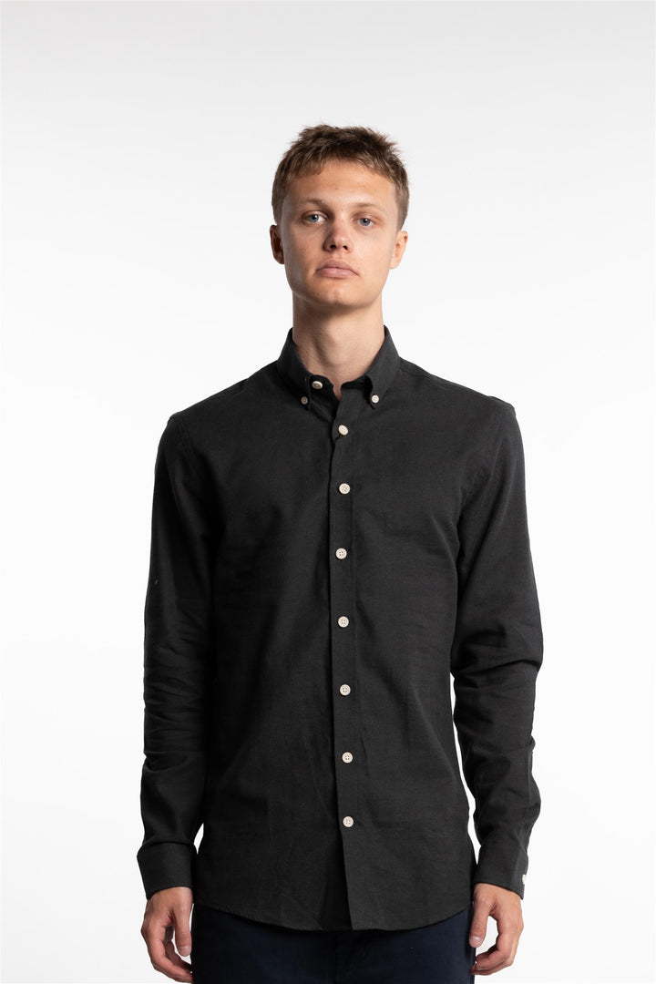 Mélange Brushed Shirt Dark Army