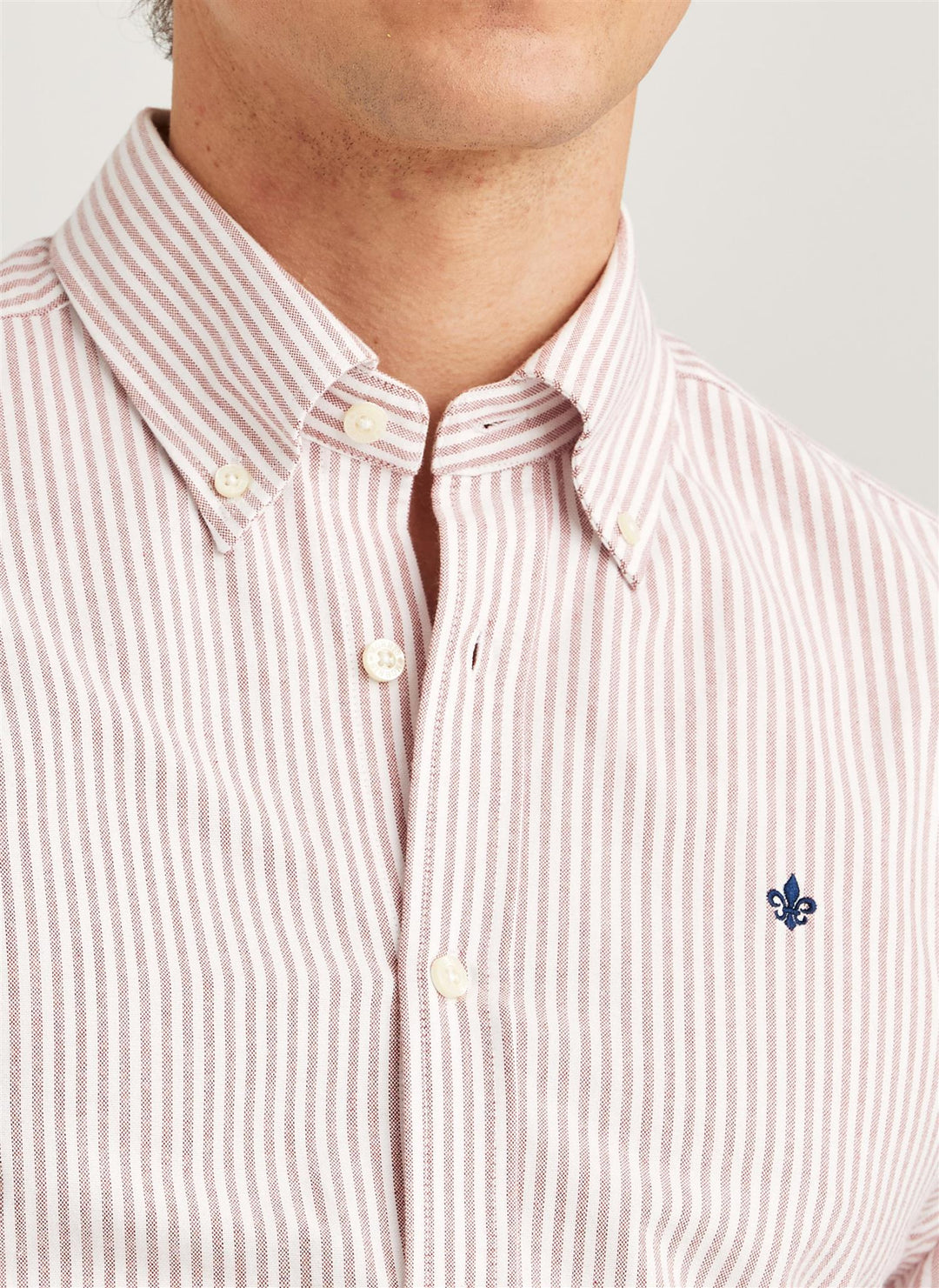 Douglas Oxford Slim Fit Shirt Red Striped