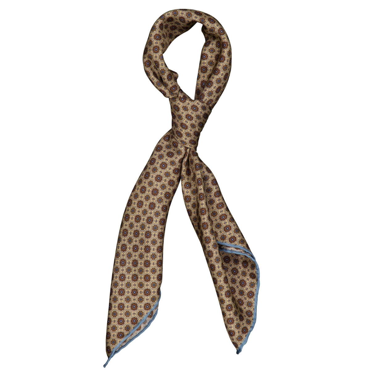 Silk Bandana Beige/Light Blue