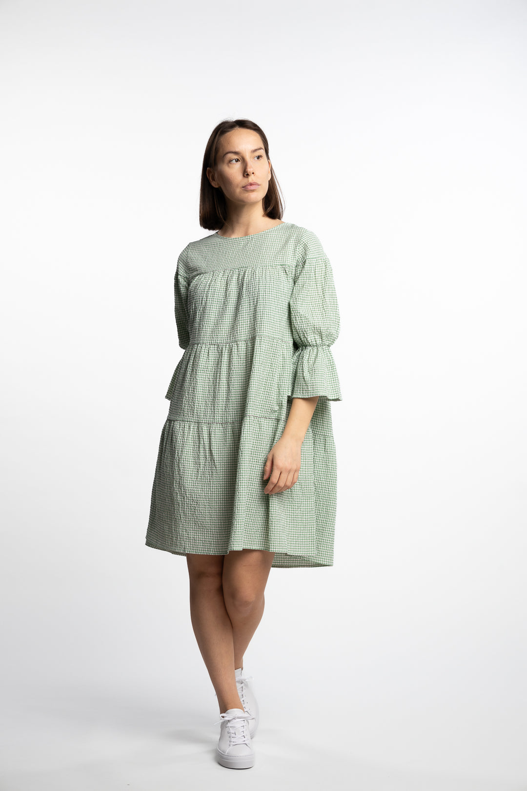 Indiana dress- Green/White