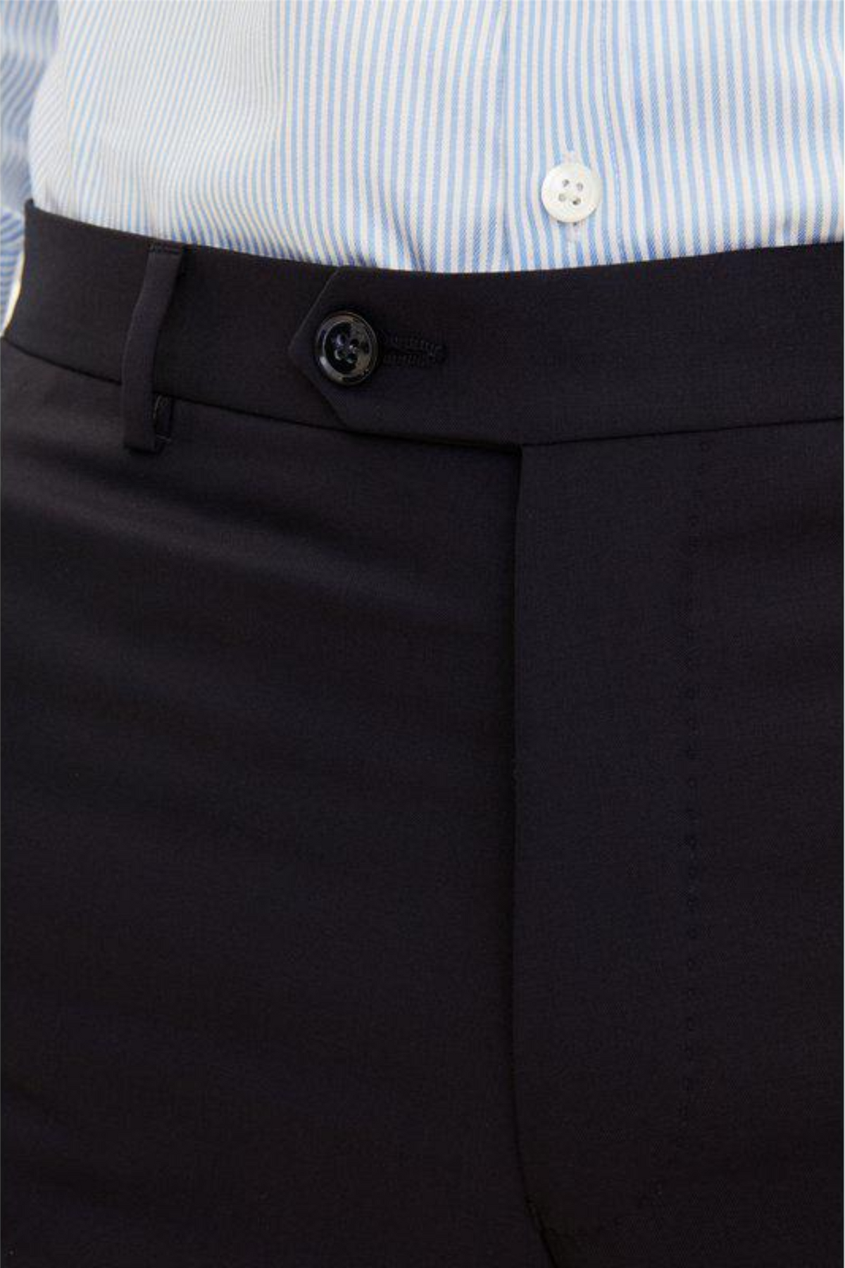 Denz Slim Fit Wool Trousers Navy