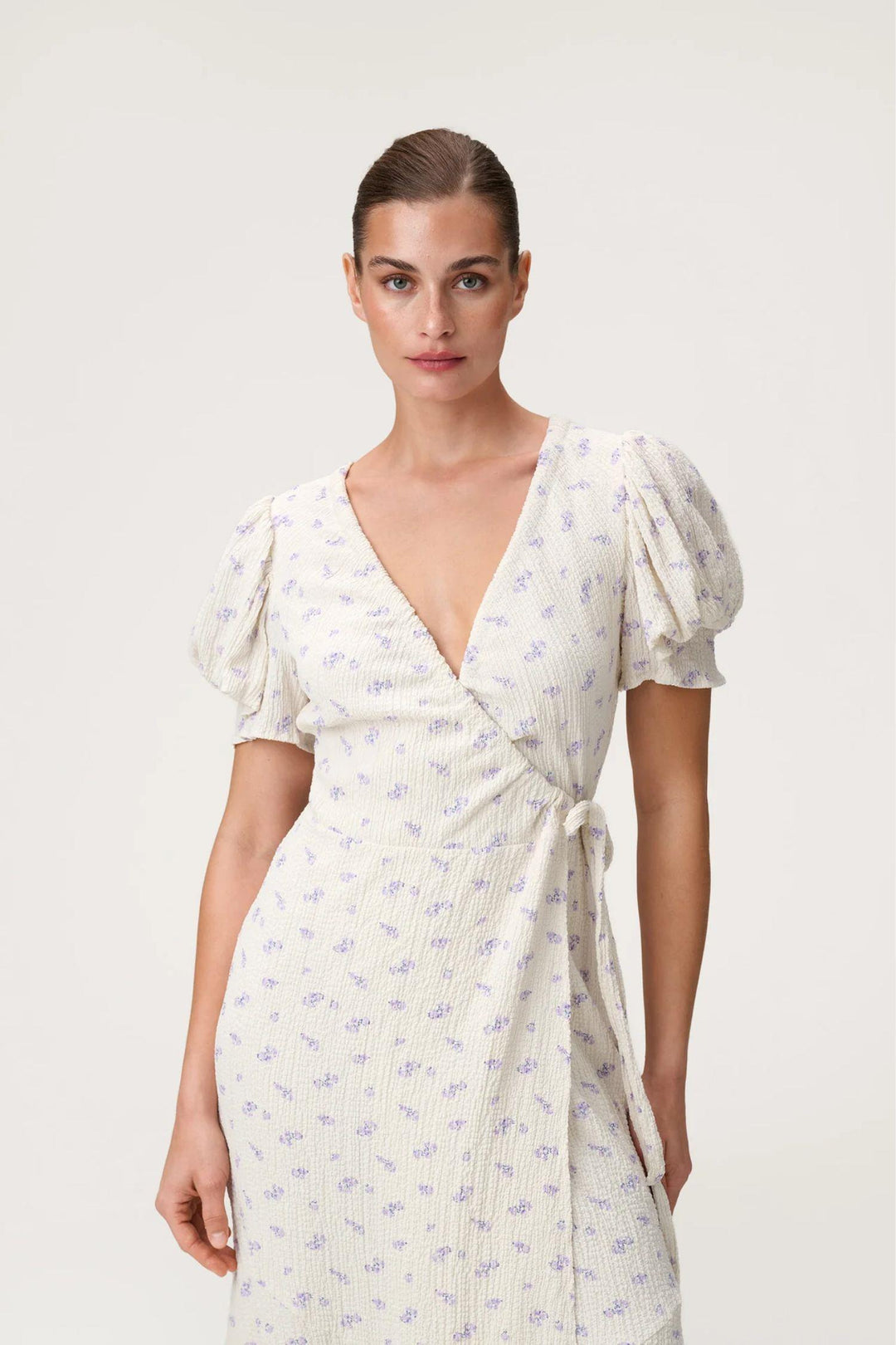 Ferrone Midi Dress Lavender Rose/ White Cream