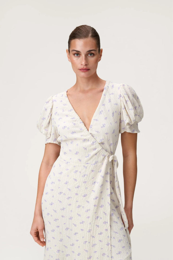 Ferrone Midi Dress Lavender Rose/ White Cream