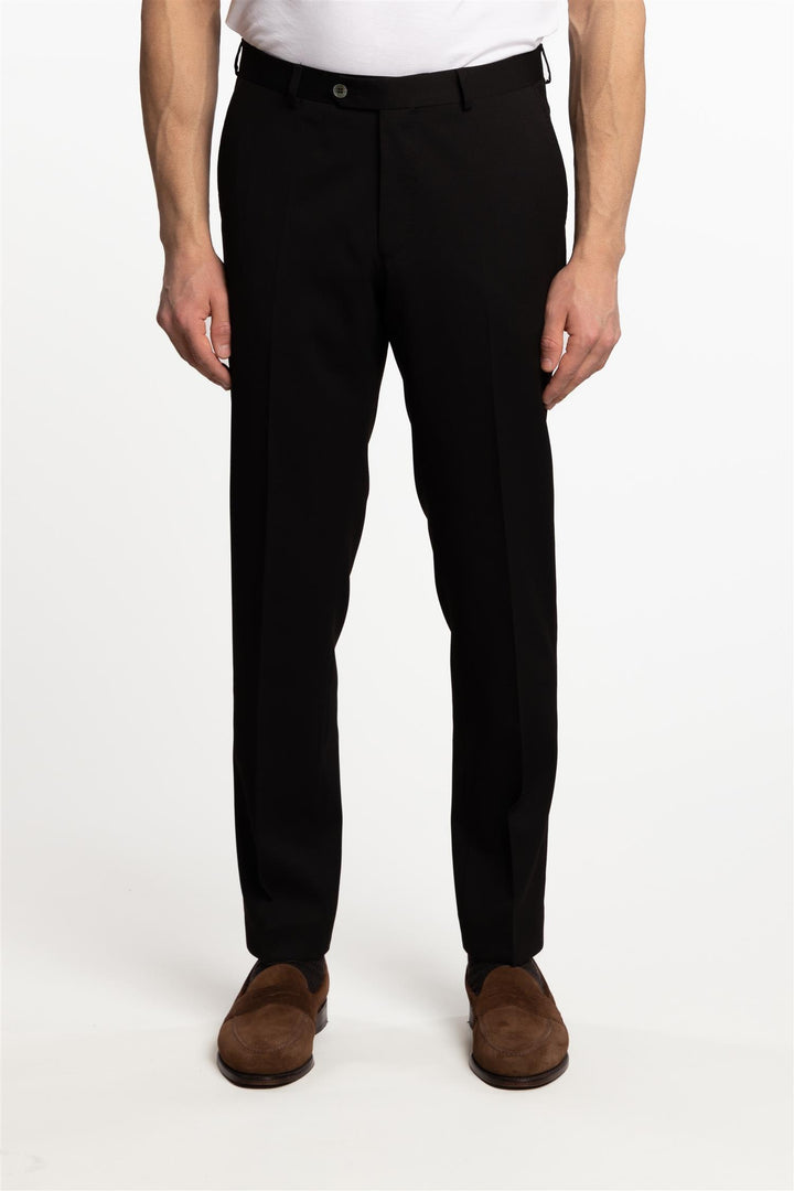 Denz Slim Fit Wool Trousers Brown Elk