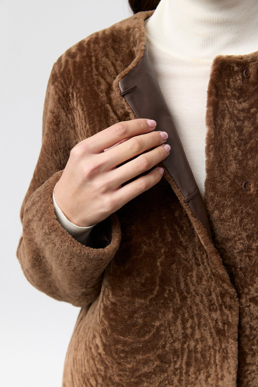 Como Shearling Jacket - Dark Caramel