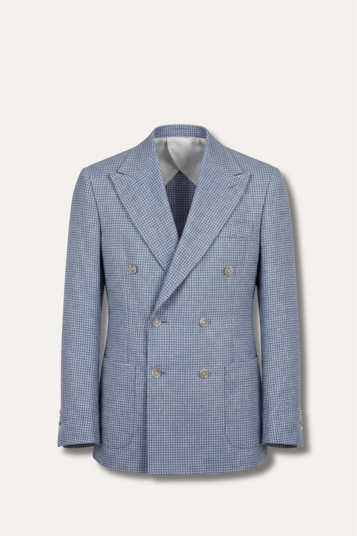Linen/Cotton DB Active Blazer Light Blue