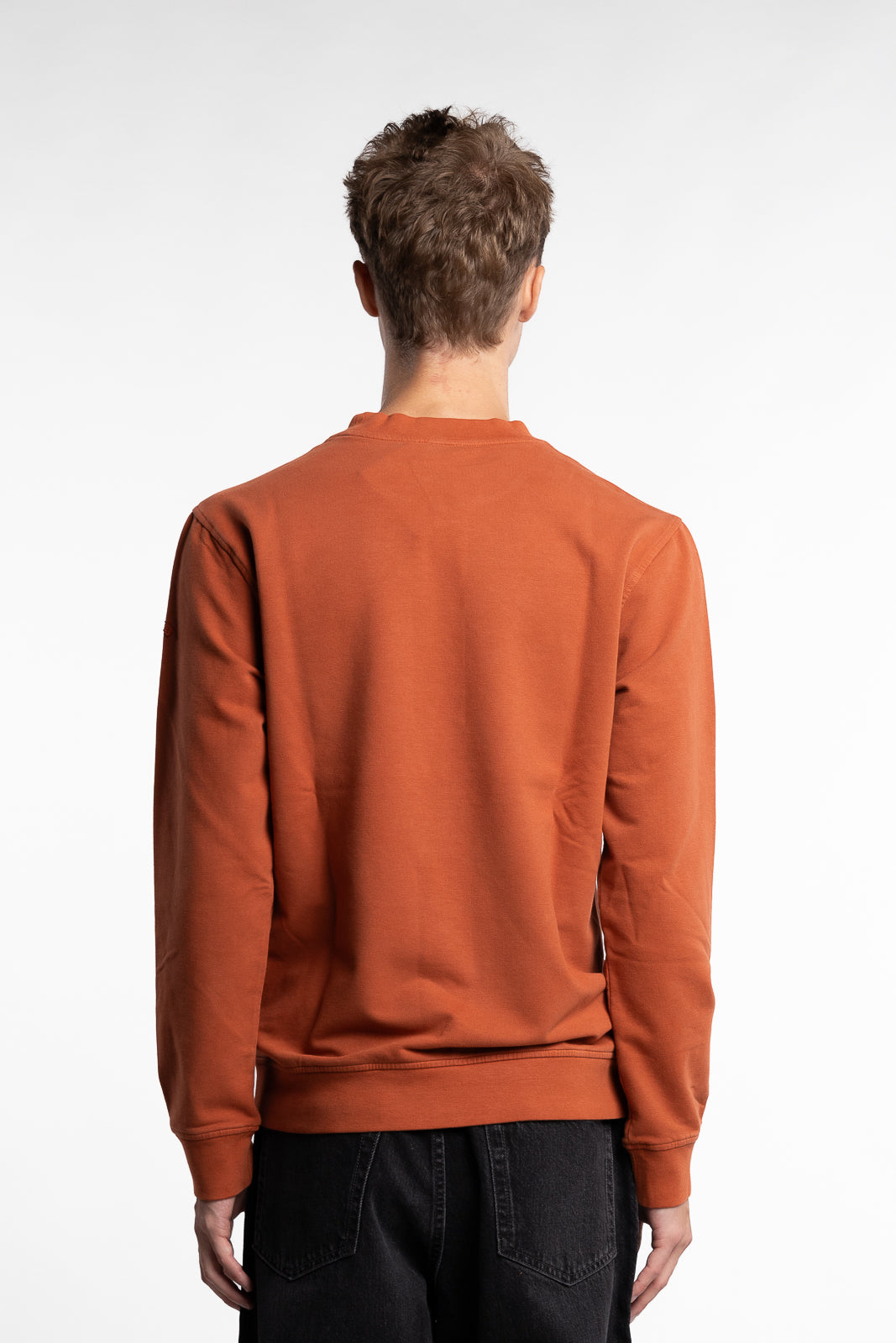 X-Soft Garment Dyed Stretch Cotton Sweatshirt Orange