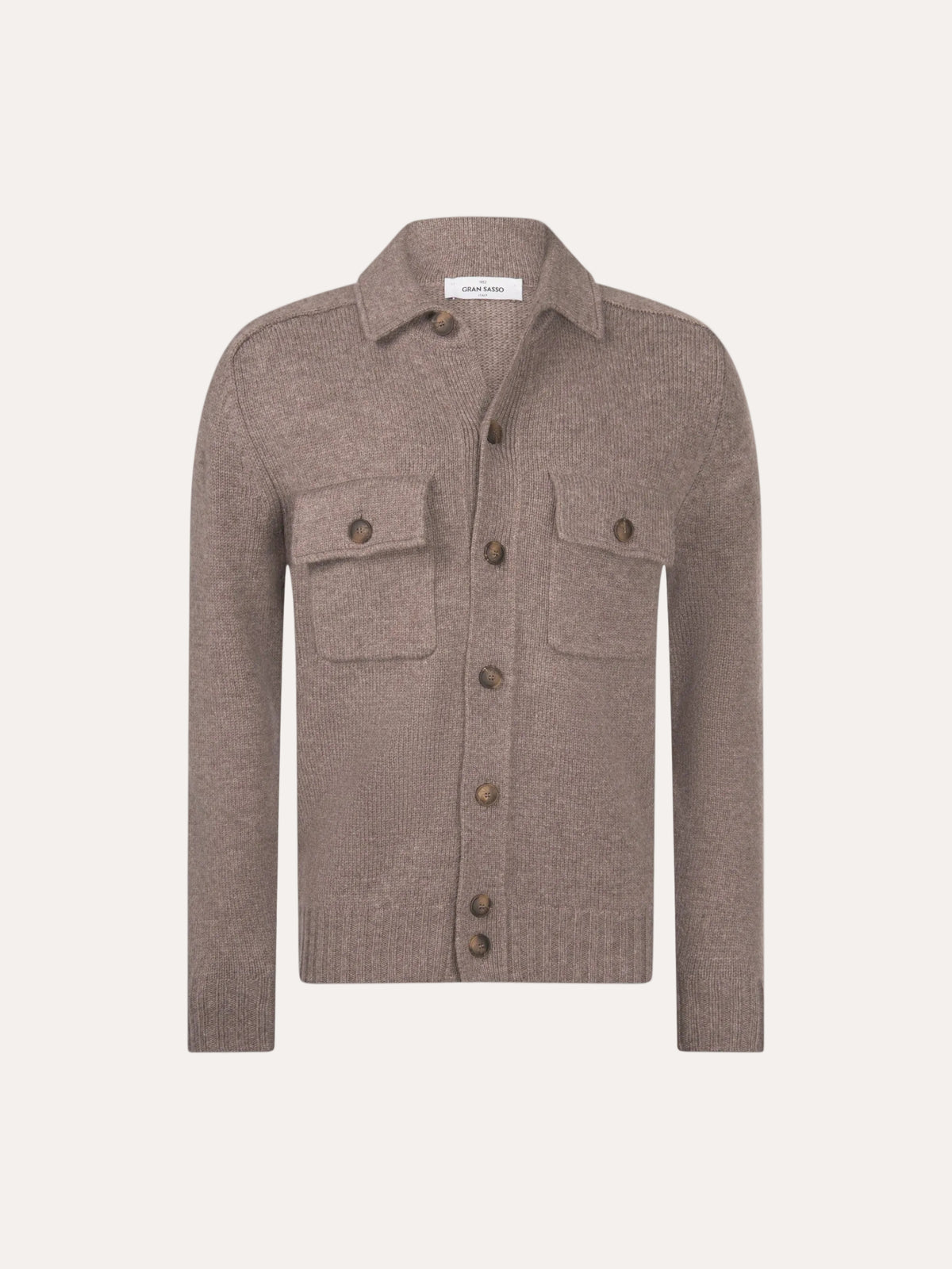 Super Geelong Jacket With Buttons And Shirt Collar Brown