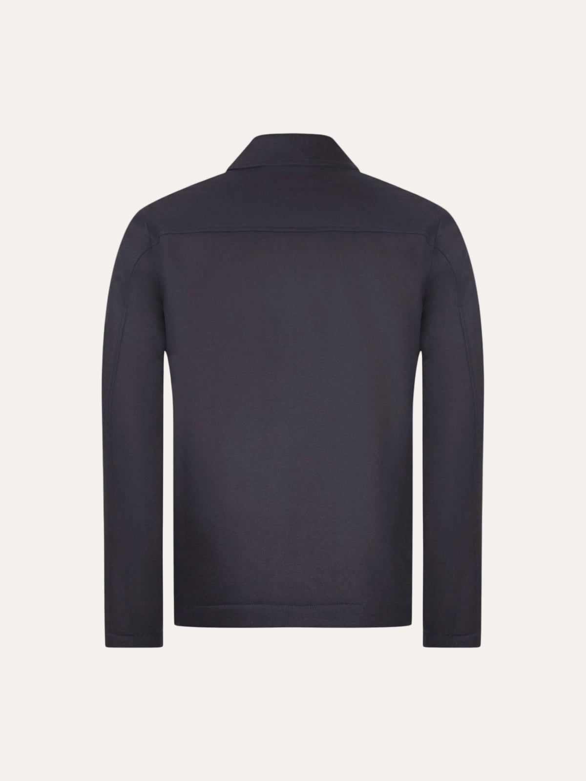 Virgin Wool Zip Jacket Navy detalj