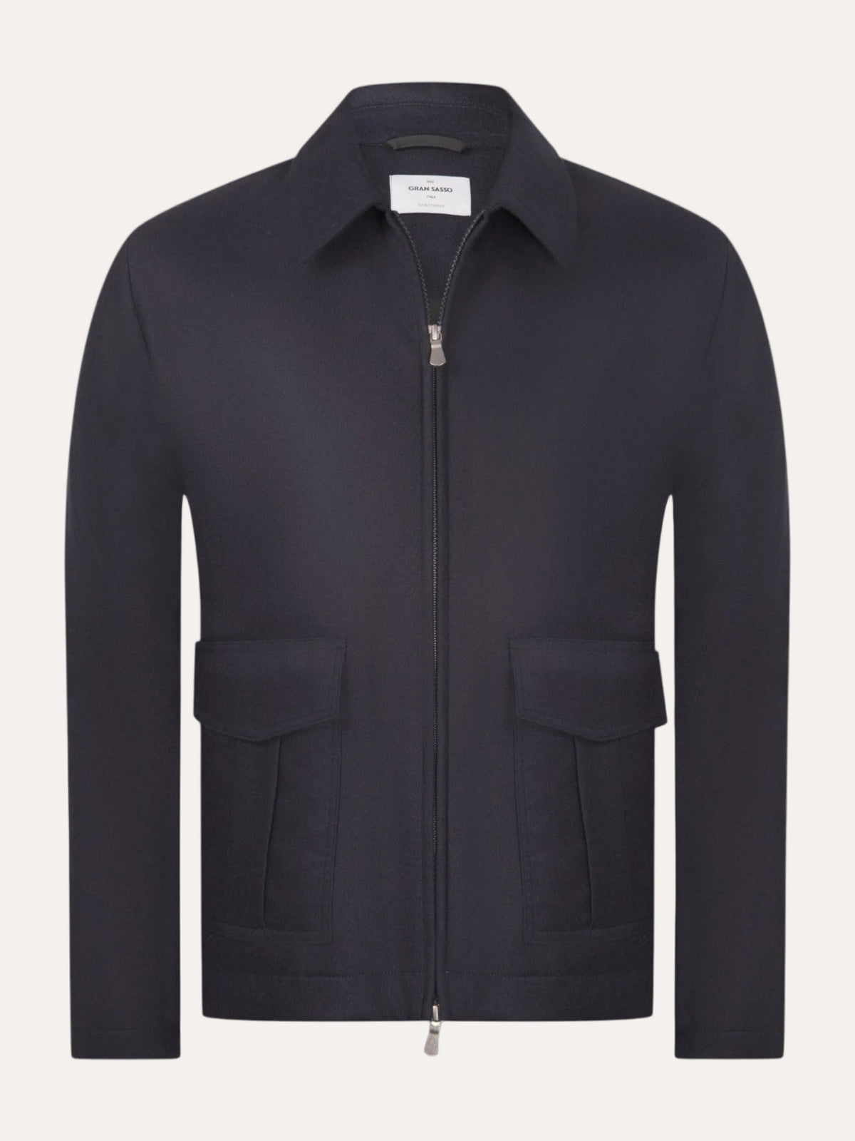 Virgin Wool Zip Jacket Navy