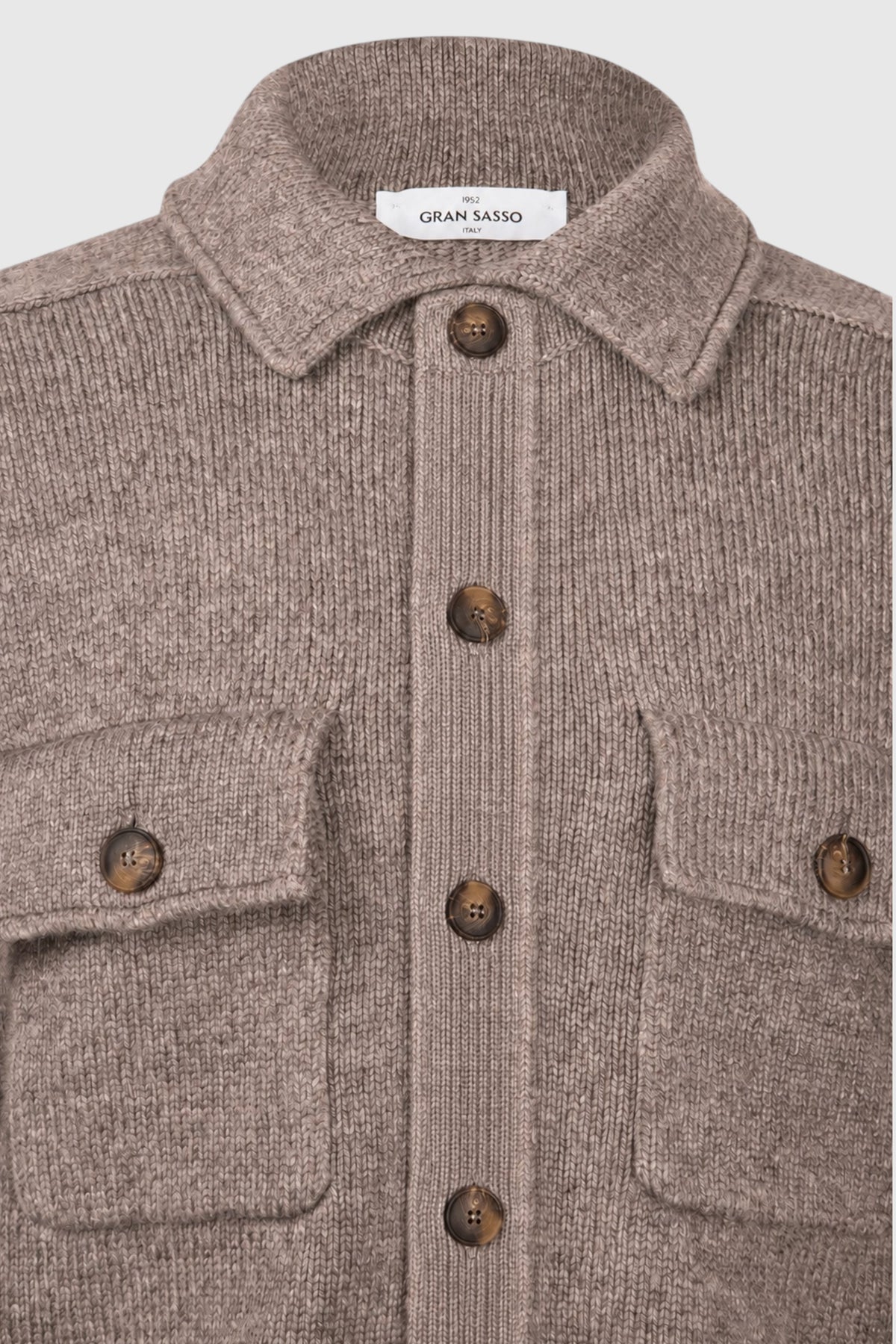 Super Geelong Jacket With Buttons And Shirt Collar Brown
