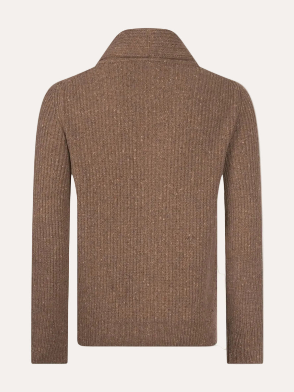 Virgin Wool/Cashmere Cardigan Brown - back