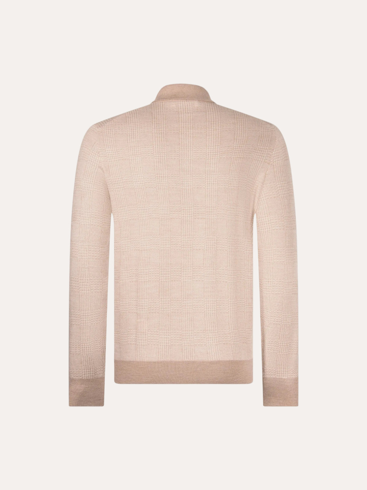 Tennis Long Sleeve Polo Wool/Silk Beige – rygg