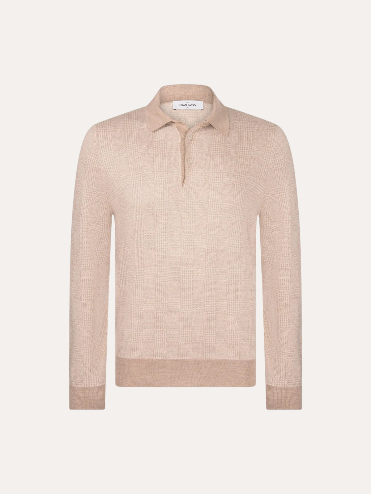 Tennis Long Sleeve Polo Wool/Silk Beige