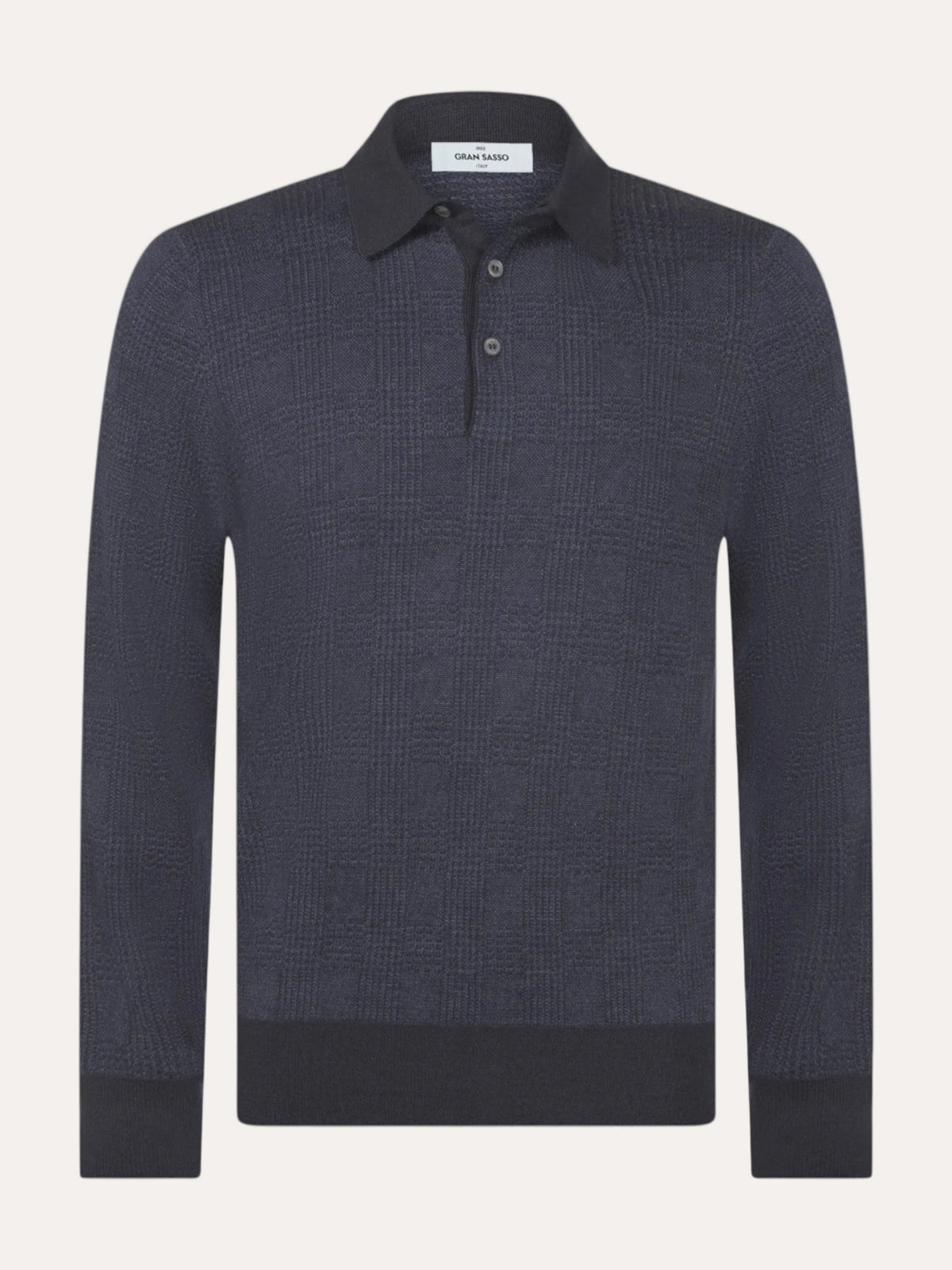 Tennis Long Sleeve Polo Wool/Silk Navy