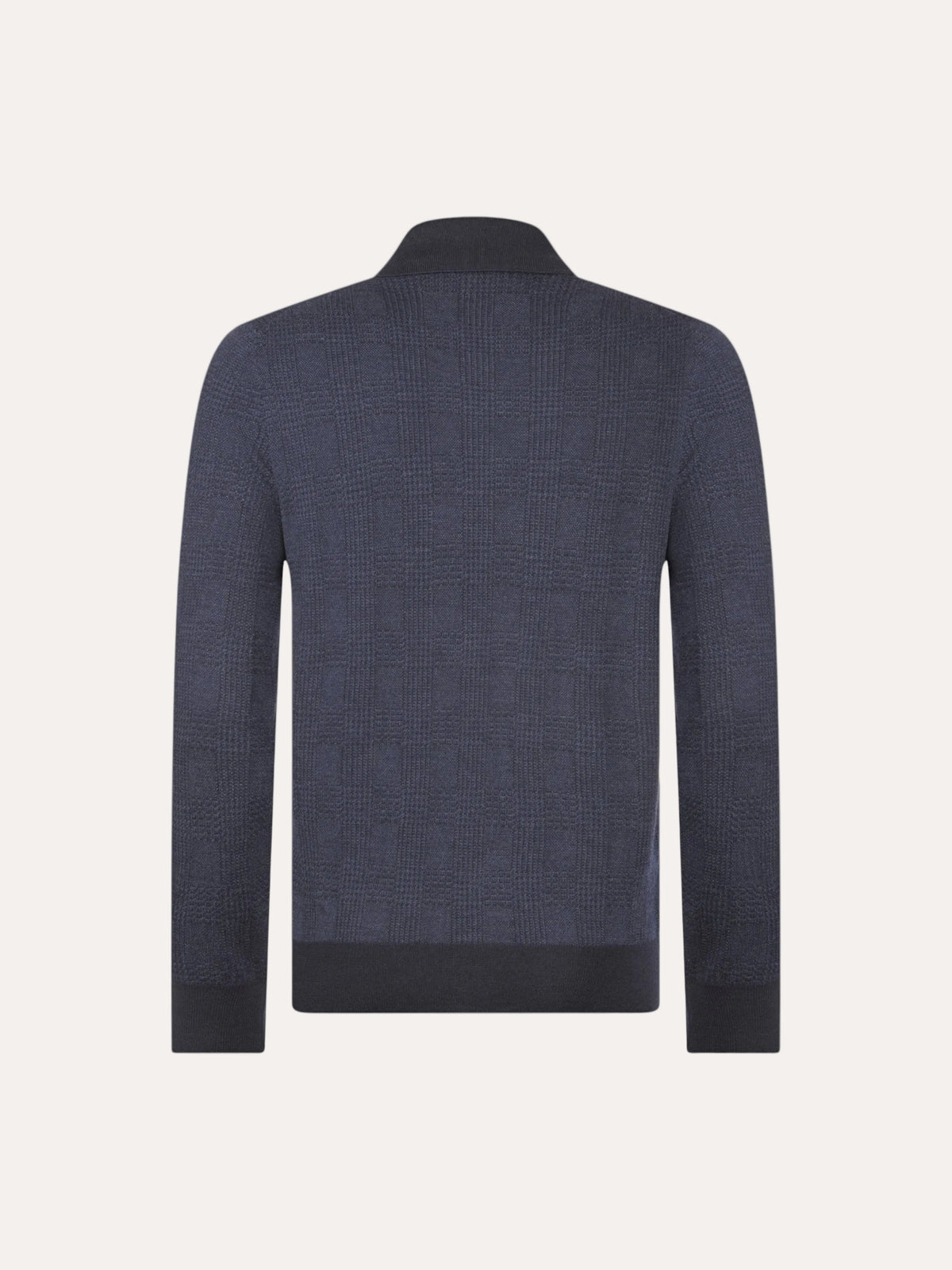 Tennis Long Sleeve Polo Wool/Silk Navy – rygg