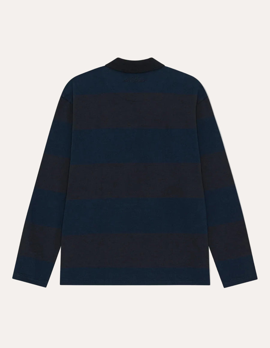 Striped LS Polo Shirt Dark Navy