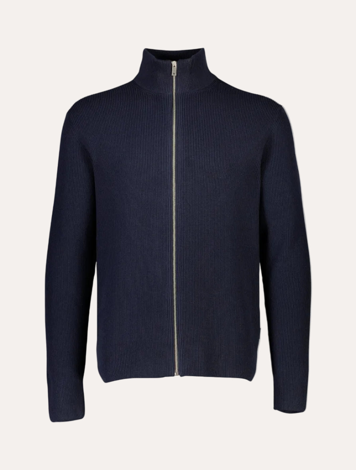 Knitted Zip Cardigan Navy