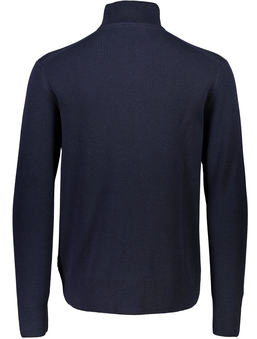 Knitted Zip Cardigan Navy