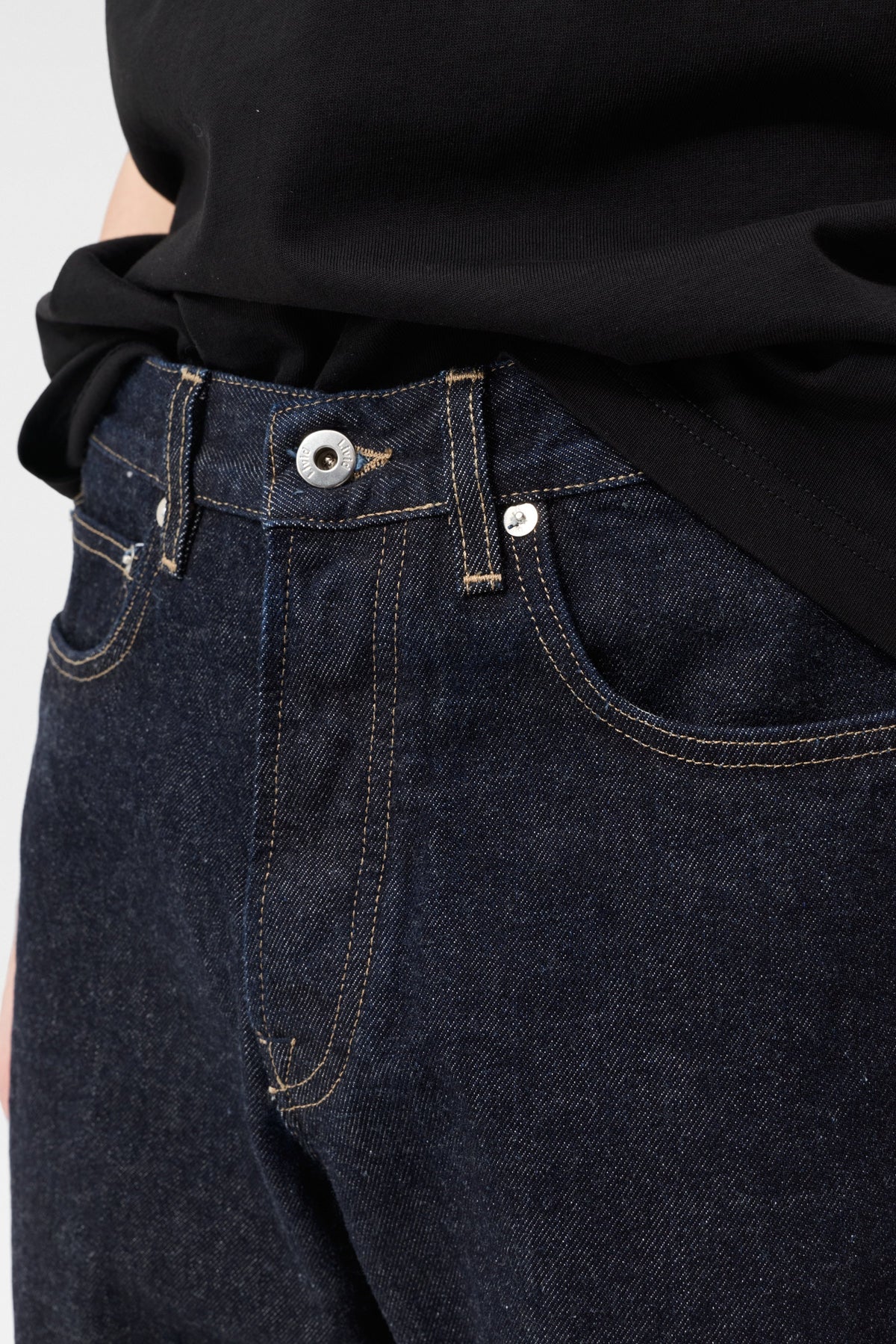 Fuller Regular Straight Fit Jeans Indigo Rinse - detaljbilde midje