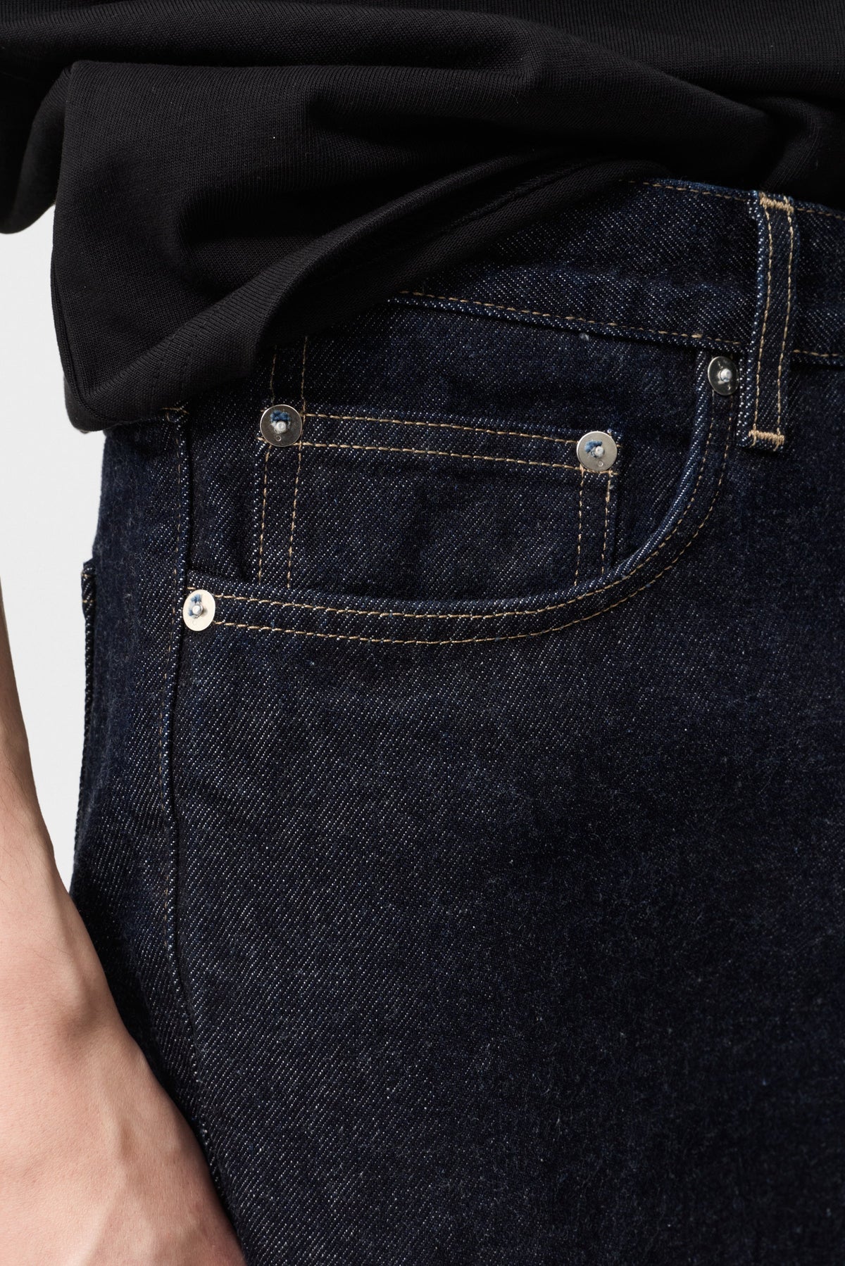Fuller Regular Straight Fit Jeans Indigo Rinse - detaljbilde stoff