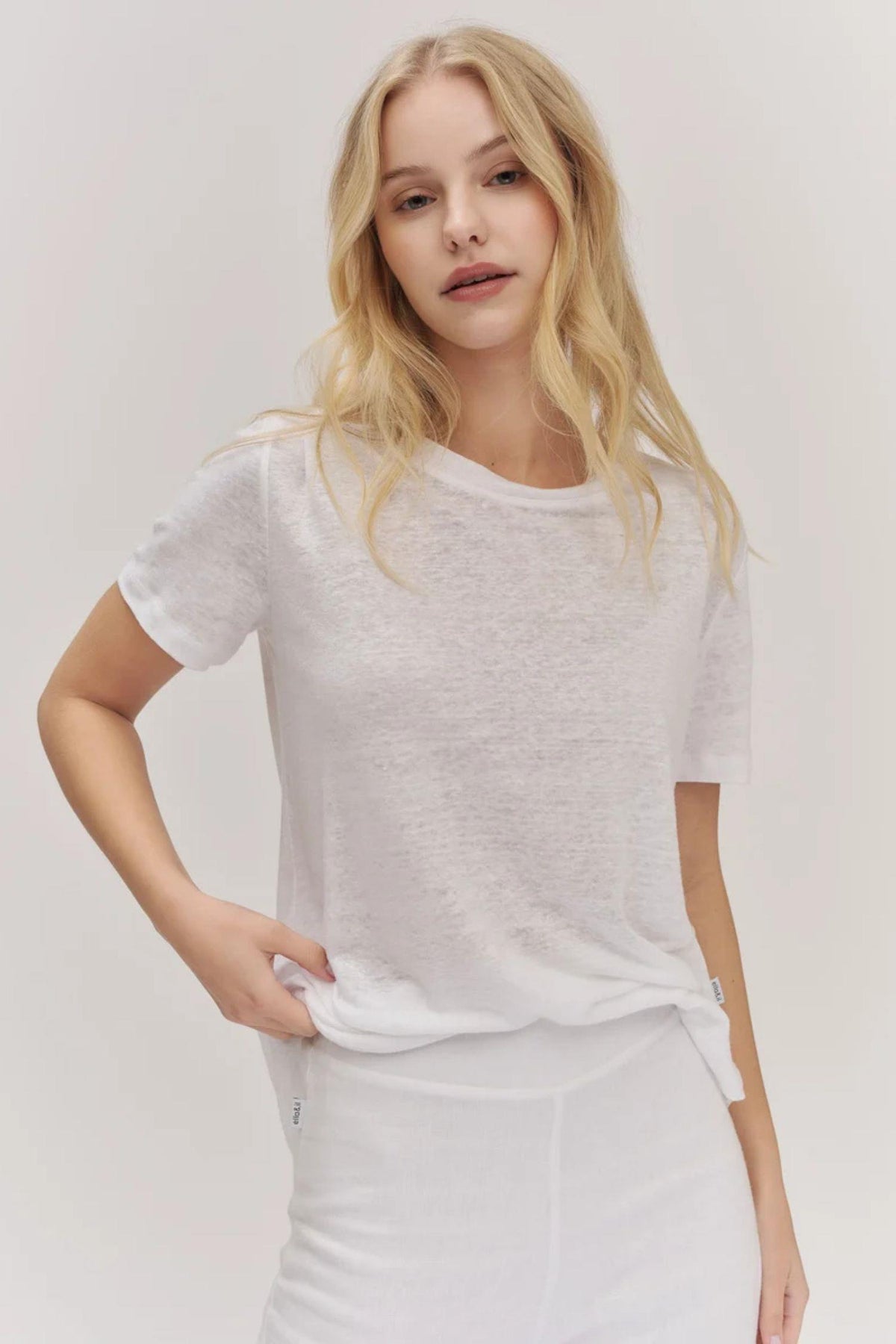 Jane Linen Tee- White