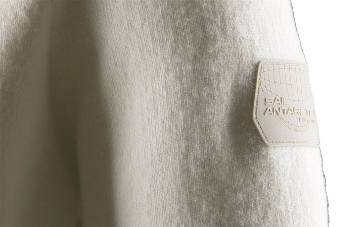 Spine Knitted Zip Hood Off White