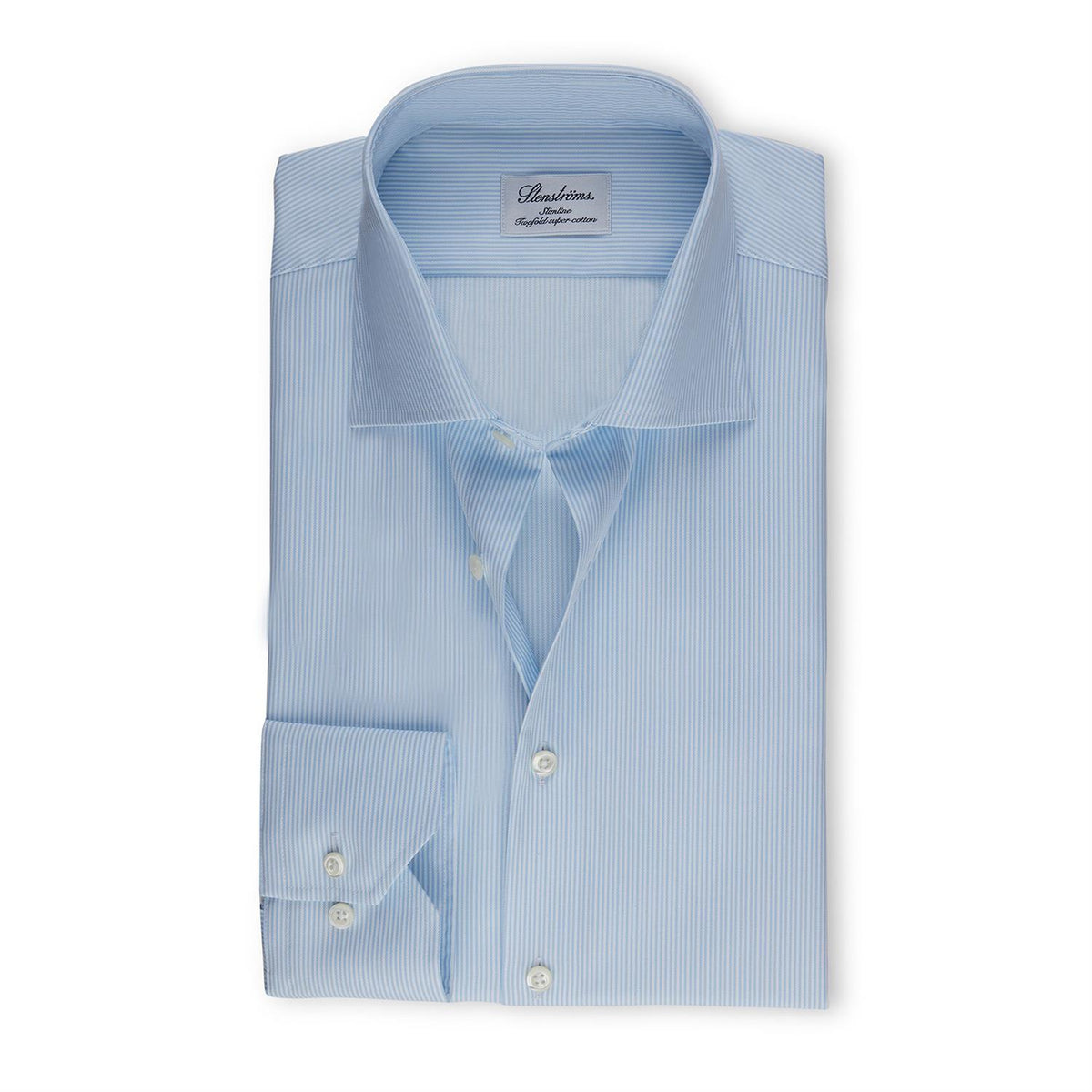 Slimline Pinstriped Twill Shirt XL-Sleeves Light Blue