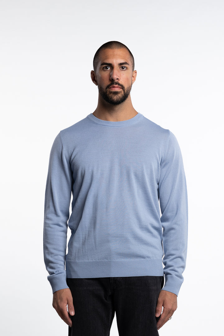 Keane Light Merino Crew Neck Rain Washed